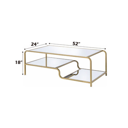 Astrid Mirrored & Gold Finish Coffee Table - 1st Choice Furniture Direct