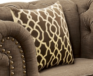 Aurelia Brown Linen Chair W/Pillow - 1st Choice Furniture Direct