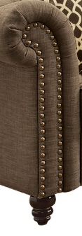 Aurelia Brown Linen Chair W/Pillow - 1st Choice Furniture Direct