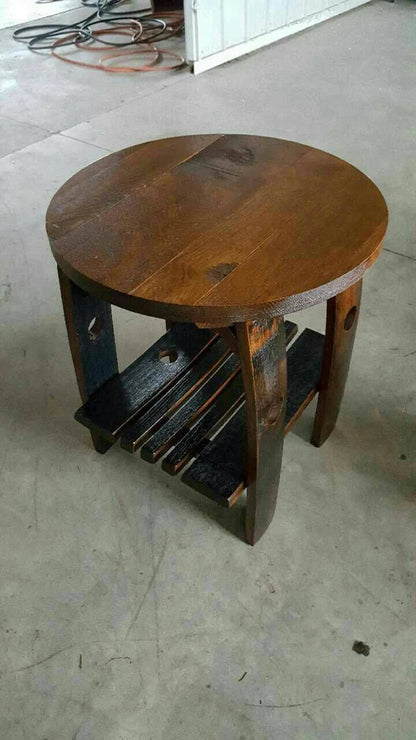 Authentic Whiskey Barrel End Table with White Oak Top - 1st Choice Furniture Direct