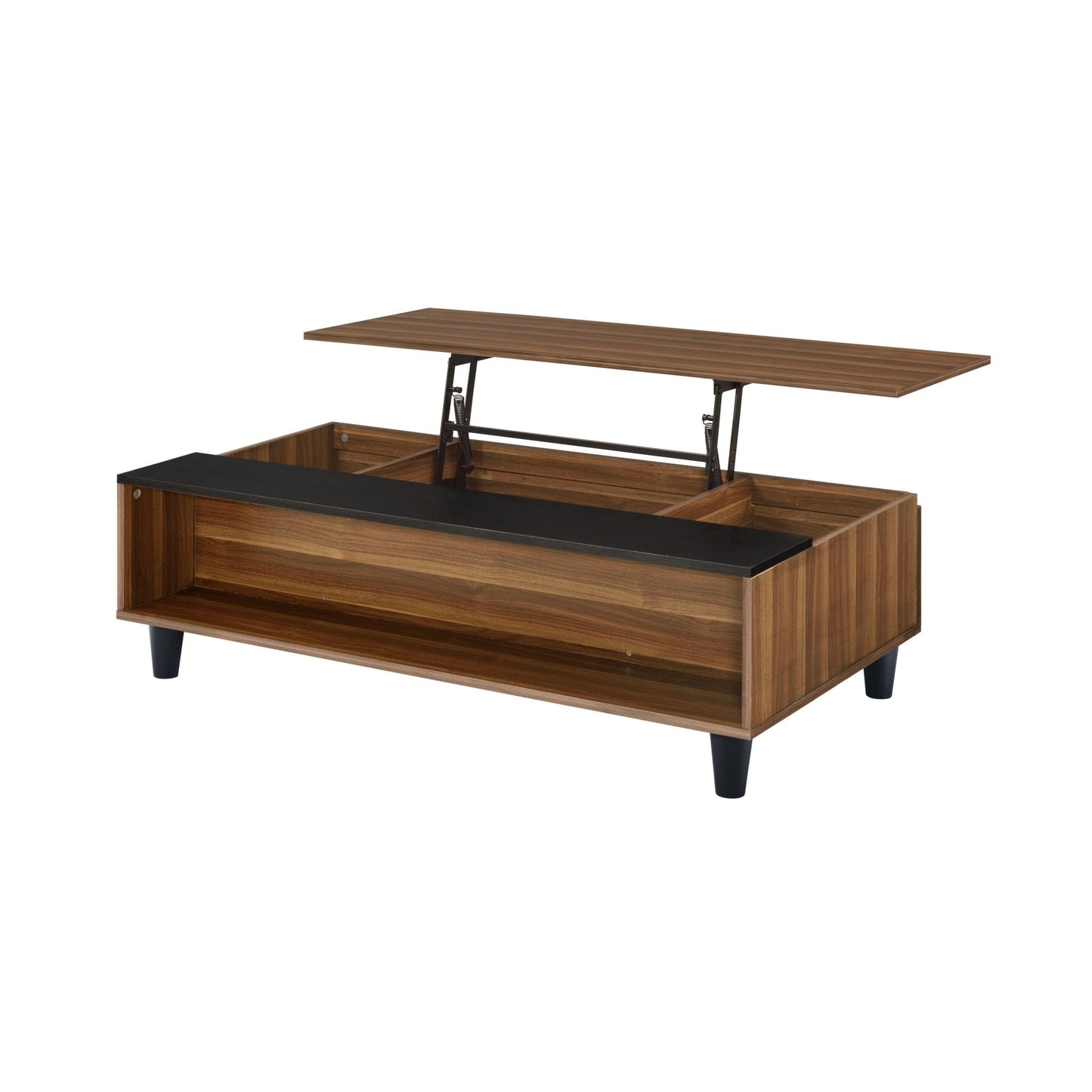 Avala Walnut & Black Finish Coffee Table W/Lift Top - 1st Choice Furniture Direct