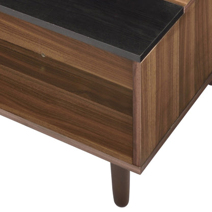Avala Walnut & Black Finish Coffee Table W/Lift Top - 1st Choice Furniture Direct