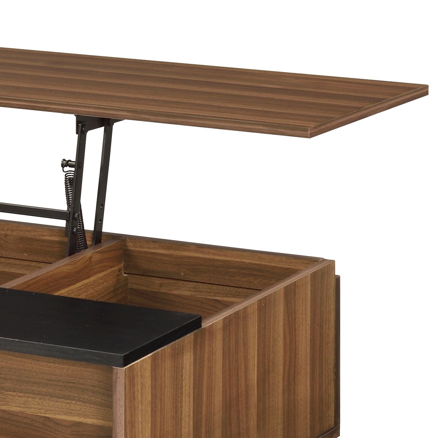 Avala Walnut & Black Finish Coffee Table W/Lift Top - 1st Choice Furniture Direct