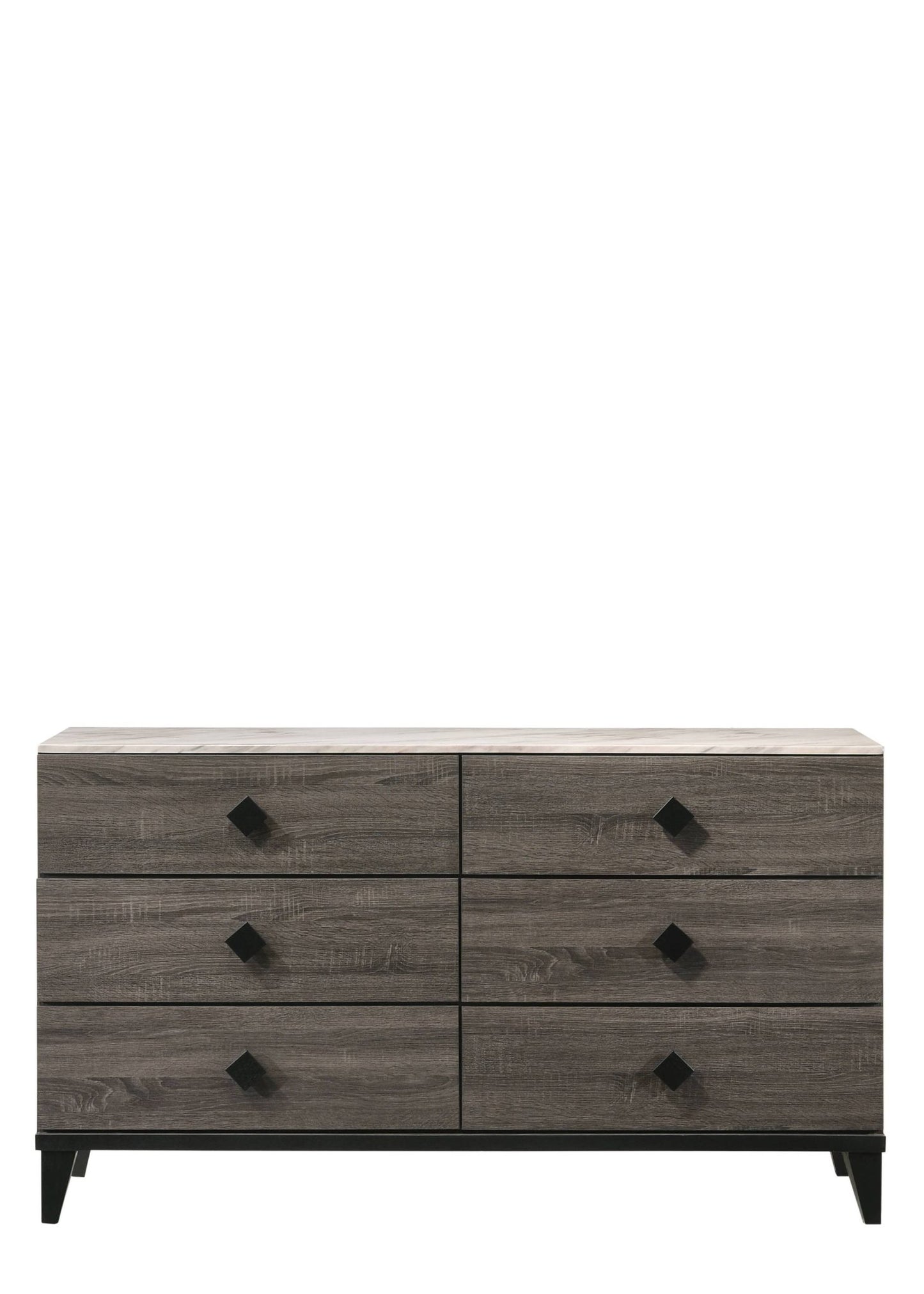 Avantika Faux Marble Top & Rustic Gray Oak Finish Dresser - 1st Choice Furniture Direct