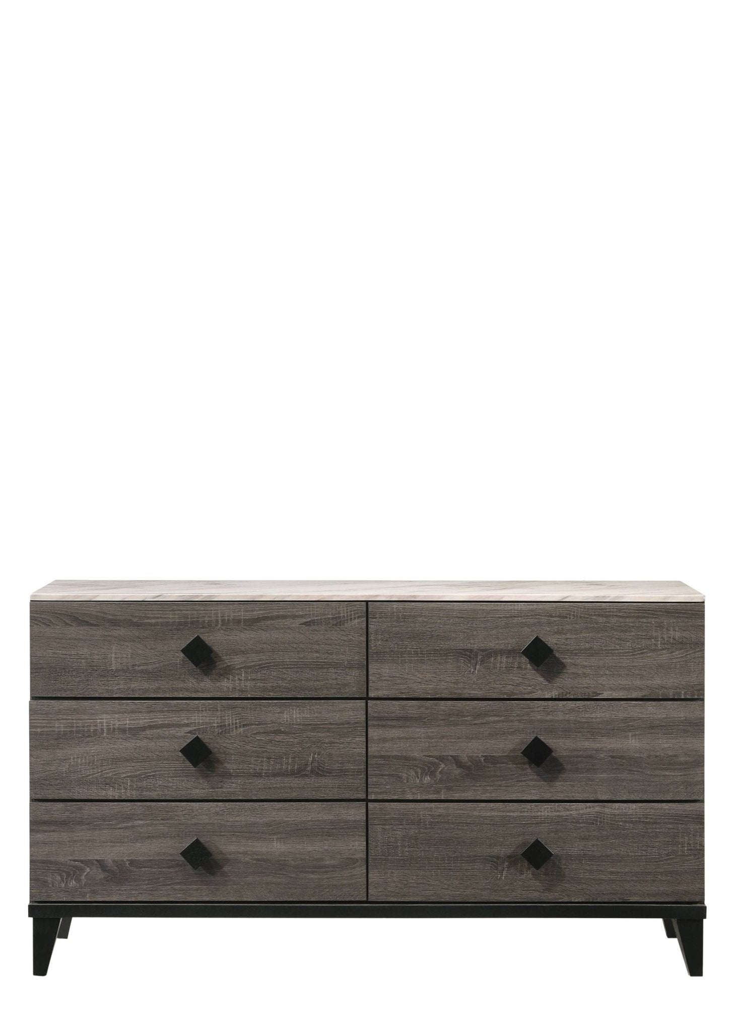 Avantika Faux Marble Top & Rustic Gray Oak Finish Dresser - 1st Choice Furniture Direct