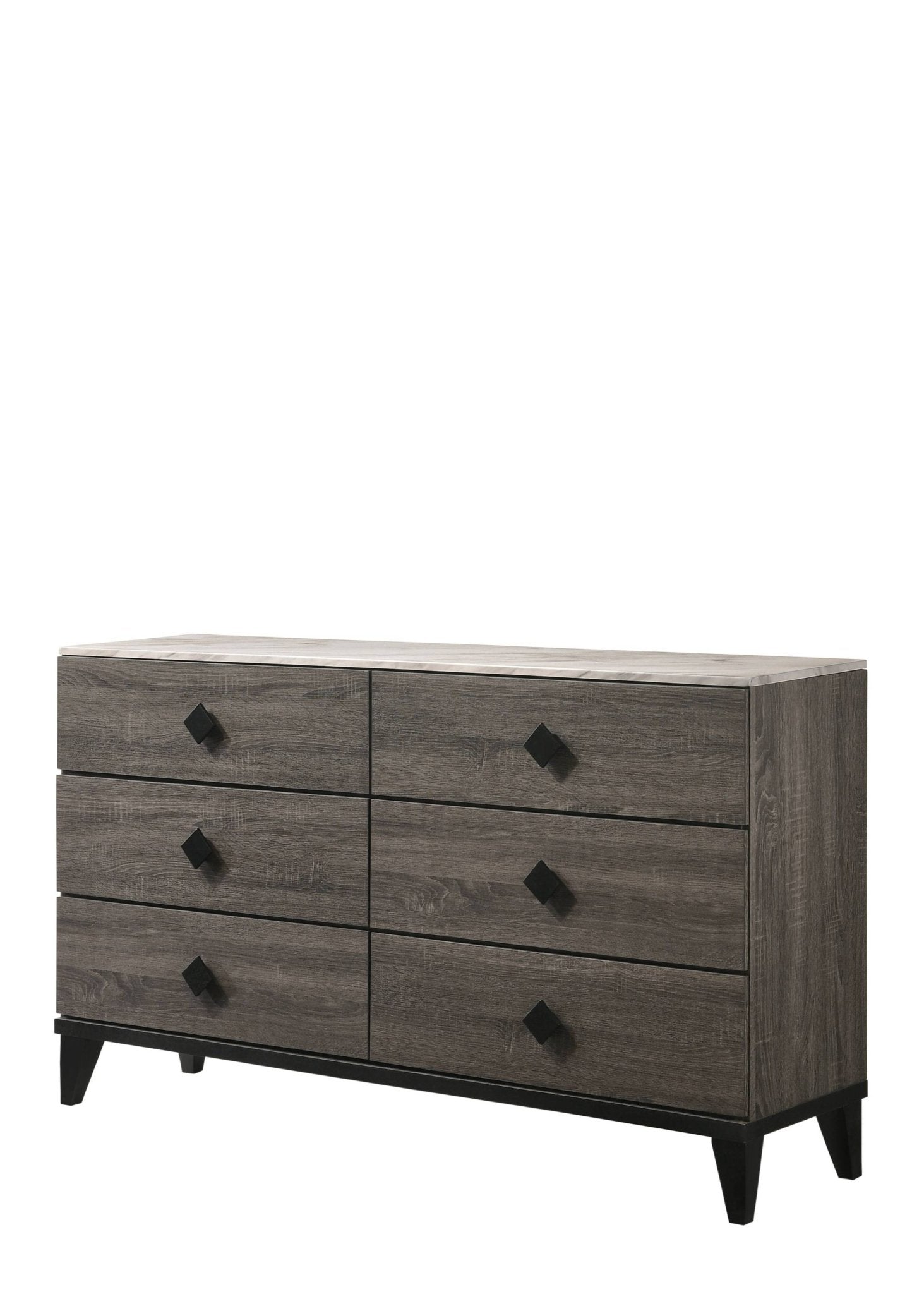 Avantika Faux Marble Top & Rustic Gray Oak Finish Dresser - 1st Choice Furniture Direct
