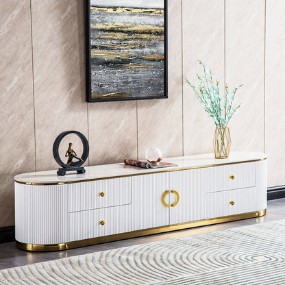 1st Choice Modern White Sintered TV Stand Media Console Table