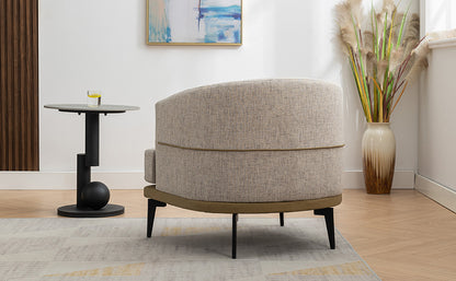 1st Choice Modern Two-tone Upholstered Round Armchair in Burnt Orange