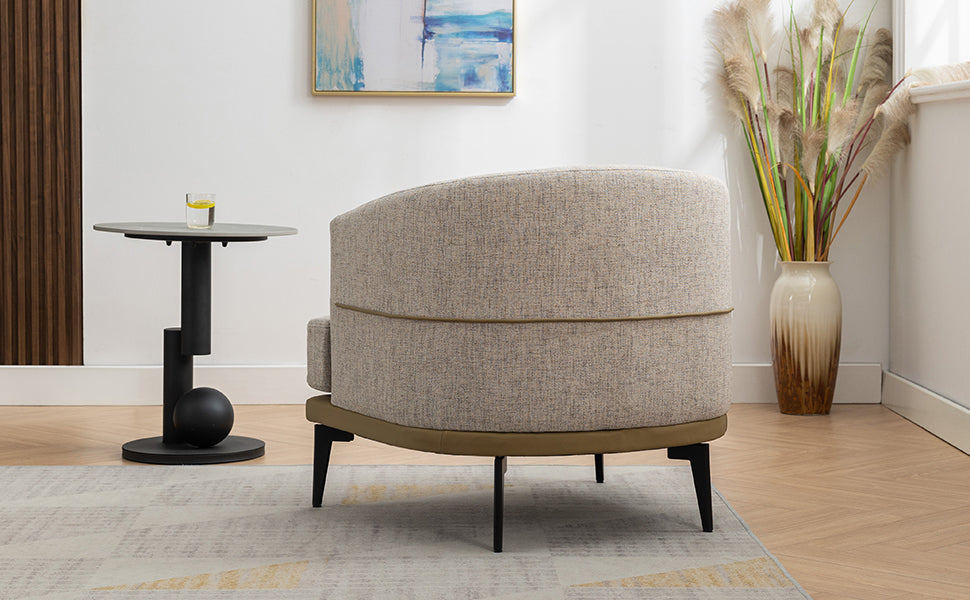 1st Choice Modern Two-tone Barrel Fabric Upholstered Round Chair