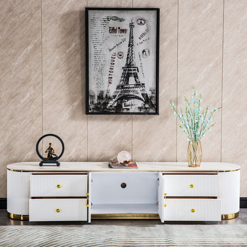1st Choice Modern White Sintered TV Stand Media Console Table