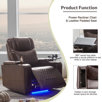 1st Choice Power Motion Recliner with USB Charging Port in Brown