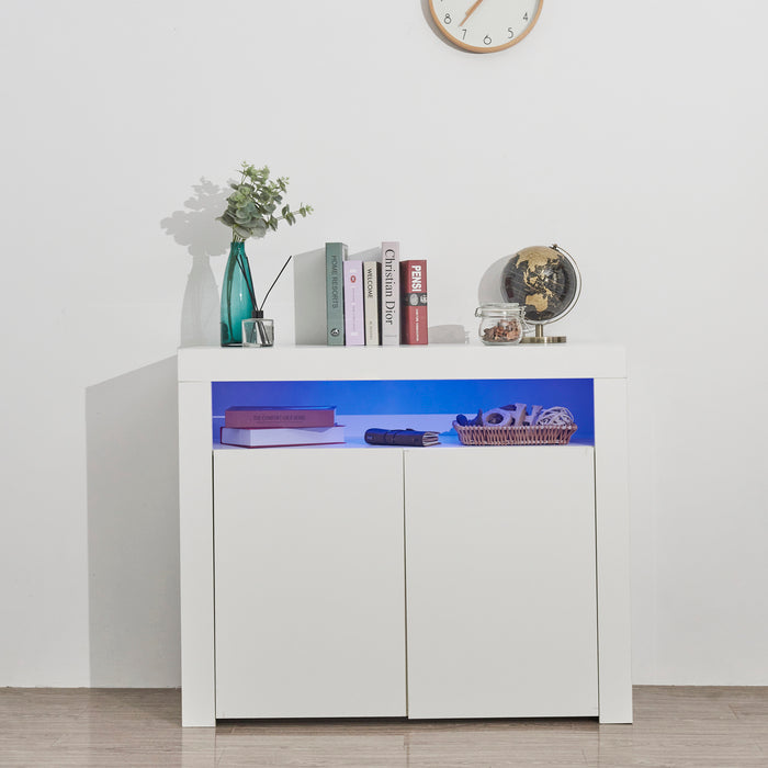 1st Choice Modern Sideboard Storage Cabinet in Black High Gloss