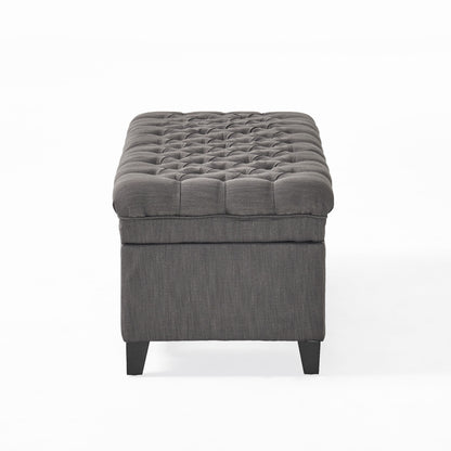 1st Choice Modern Stylish Storage Fabric Ottoman in Gray Finish