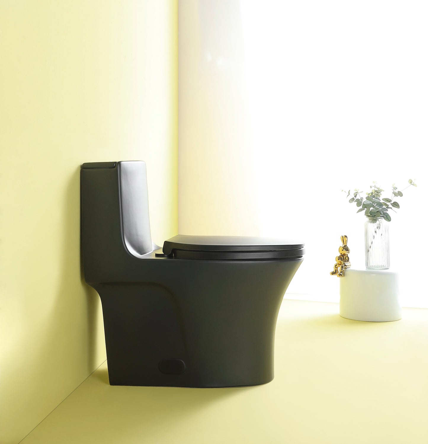 1st Choice Dual Flush 1-Piece Elongated Toilet with Soft-Close Seat - Matt Black