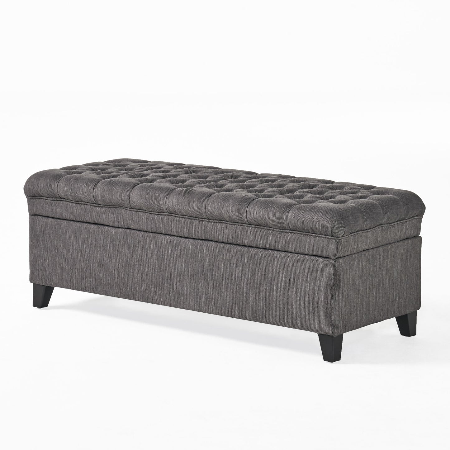 1st Choice Modern Stylish Storage Fabric Ottoman in Gray Finish