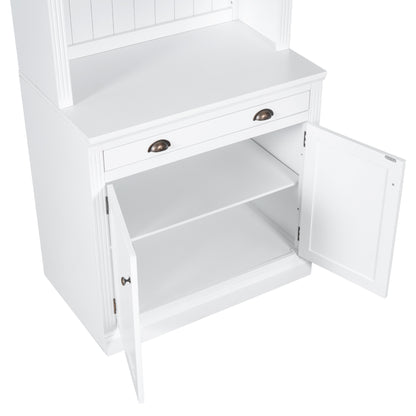 1st Choice Elegant 3-Piece Bookcase and Writing Desk Set in pristine white