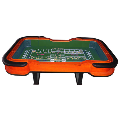 93' Deluxe Casino Dice Game Craps Table with Felt Diamond Pyramid Bumper Rubber Design, Green