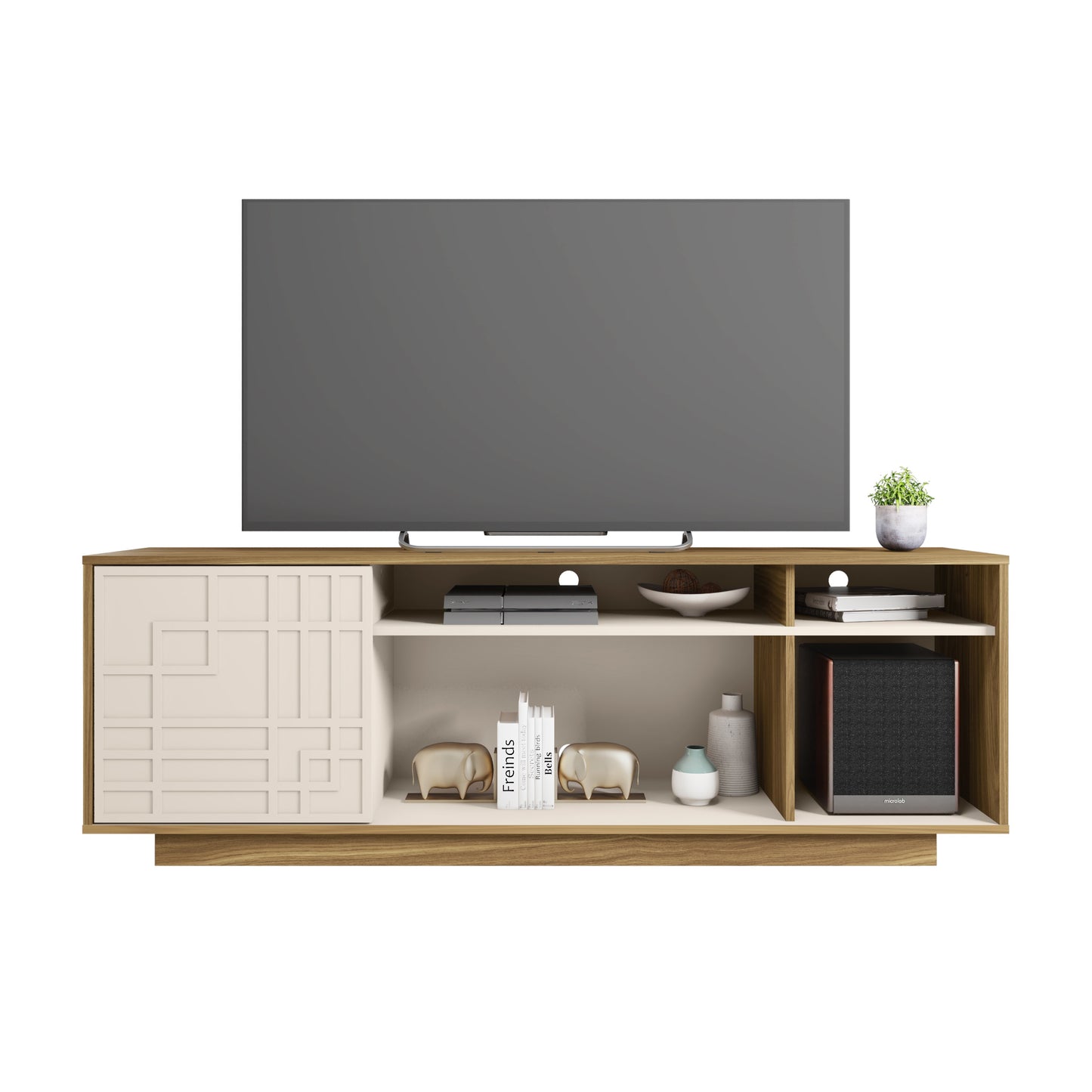 1st Choice Elegant Oak TV Stand for 70" TVs - Modern & Stylish