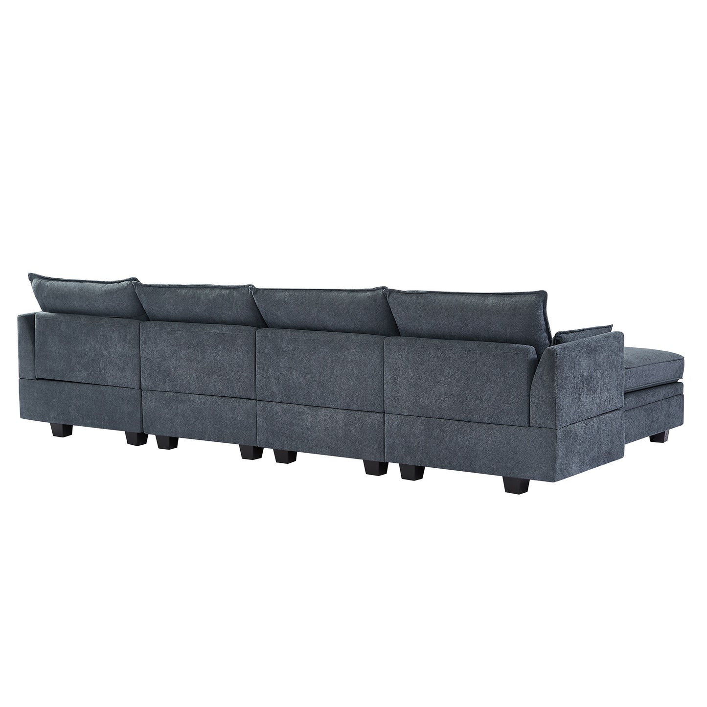 1st Choice Luxury Modern Living Room Large U-Shape Sectional Sofa in Dark Gray