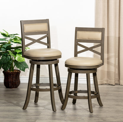 1st Choice Luxurious 30" X-Back Swivel Stool in French Gray - Perfect for Any Home