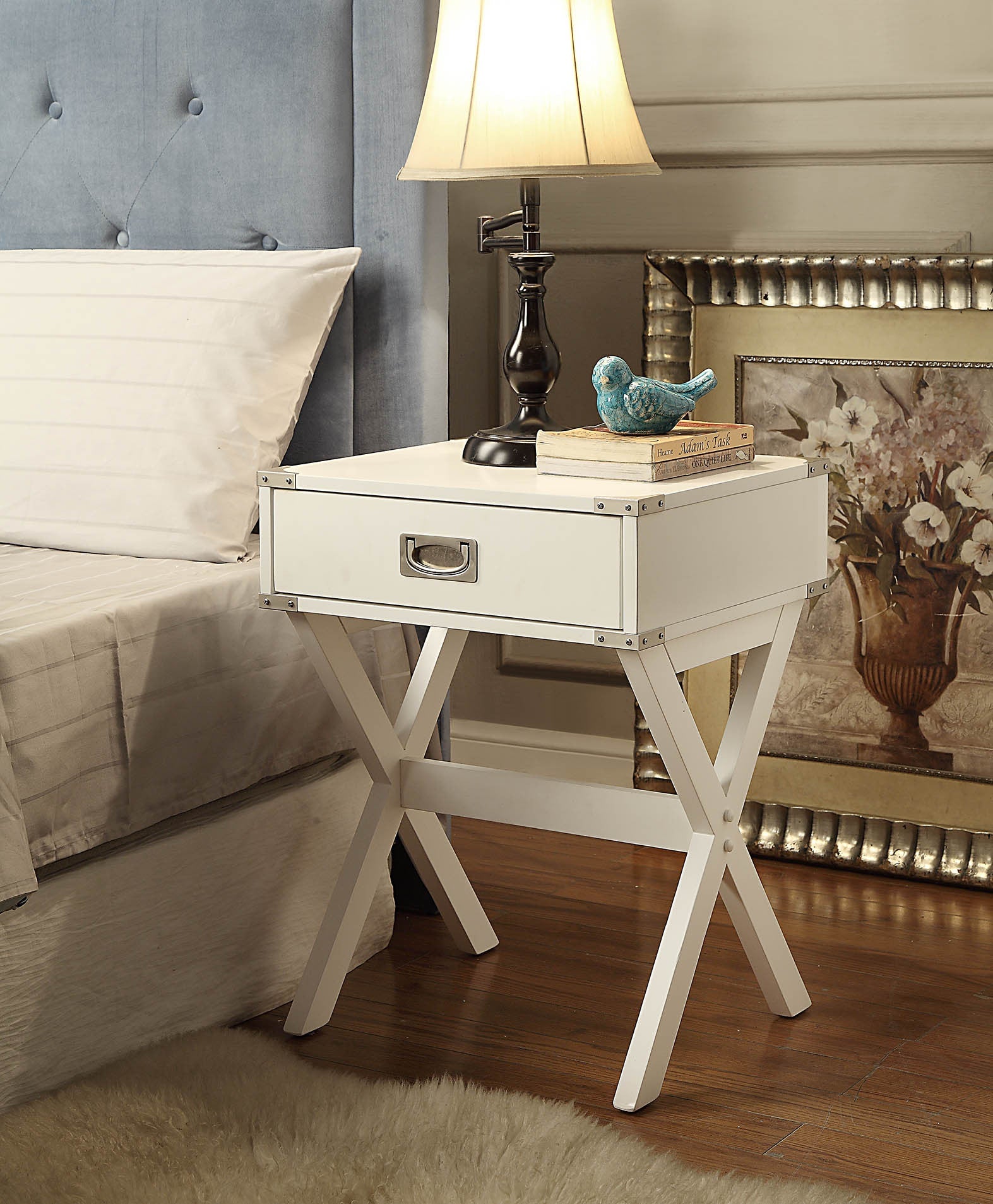 Babs White Finish Accent Table - 1st Choice Furniture Direct