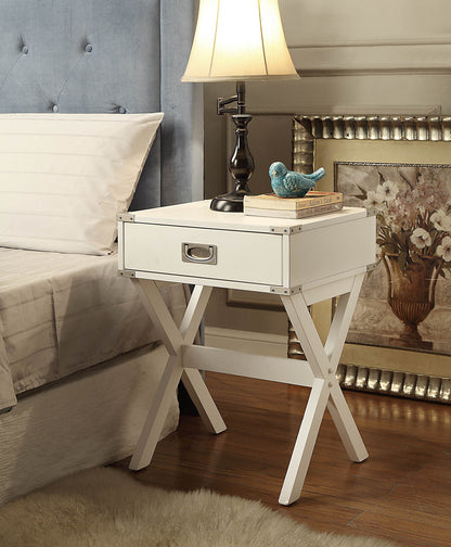 Babs White Finish Accent Table - 1st Choice Furniture Direct