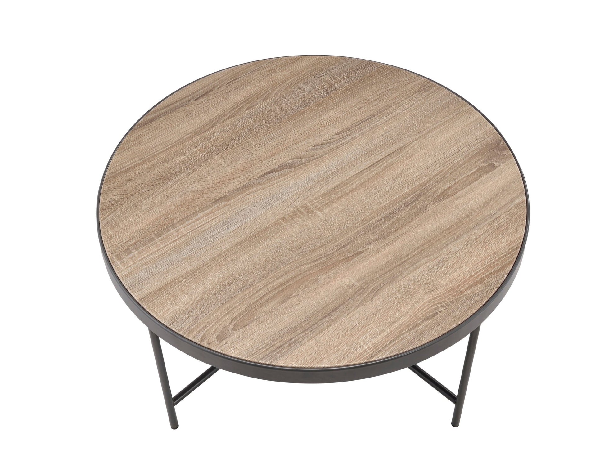 Bage Weathered Gray Oak & Metal Finish Coffee Table - 1st Choice Furniture Direct