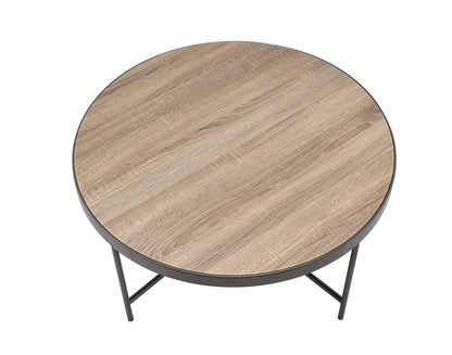 Bage Weathered Gray Oak & Metal Finish Coffee Table - 1st Choice Furniture Direct