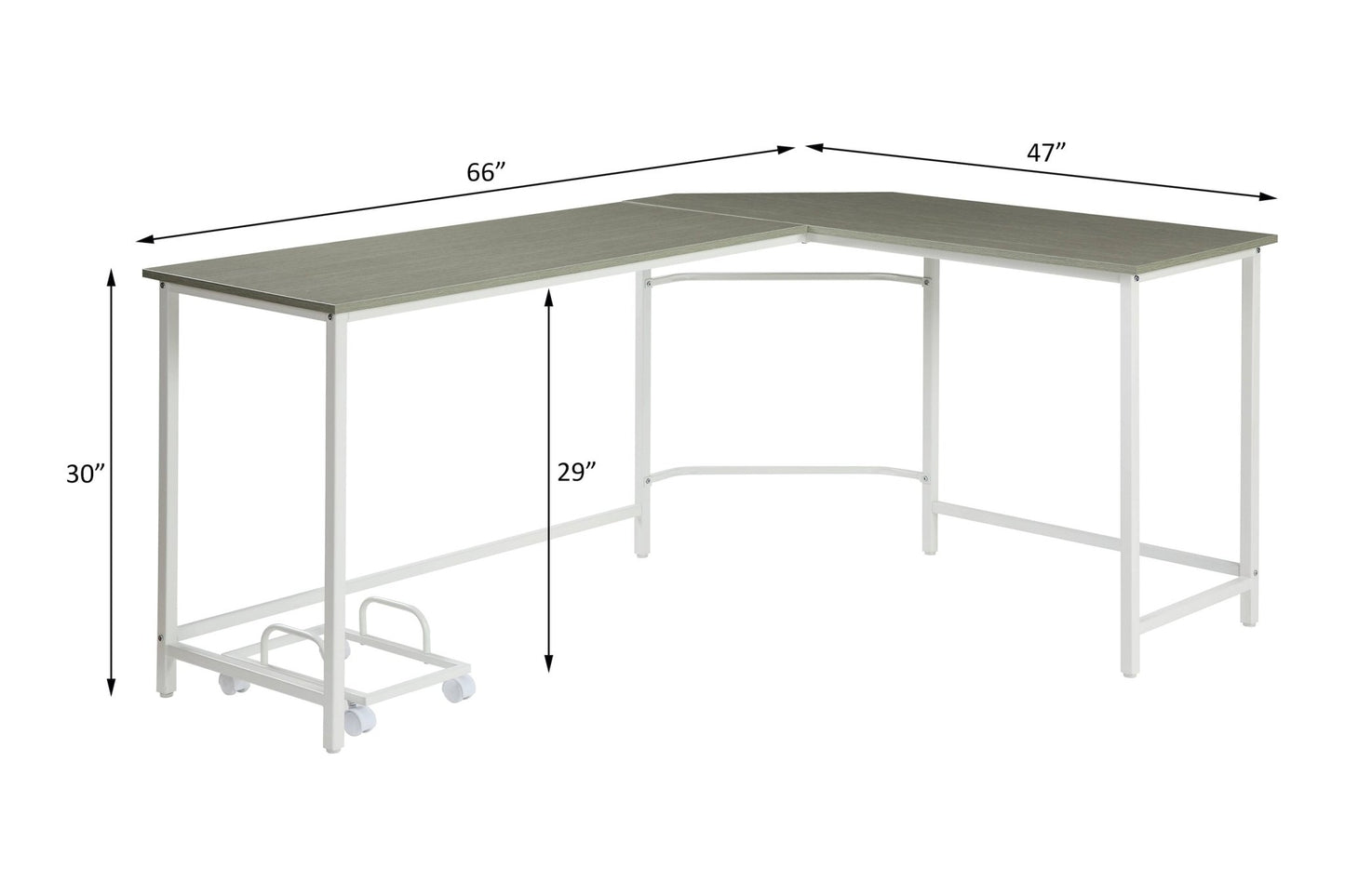 Bambina Gray & White Finish Computer Desk - 1st Choice Furniture Direct