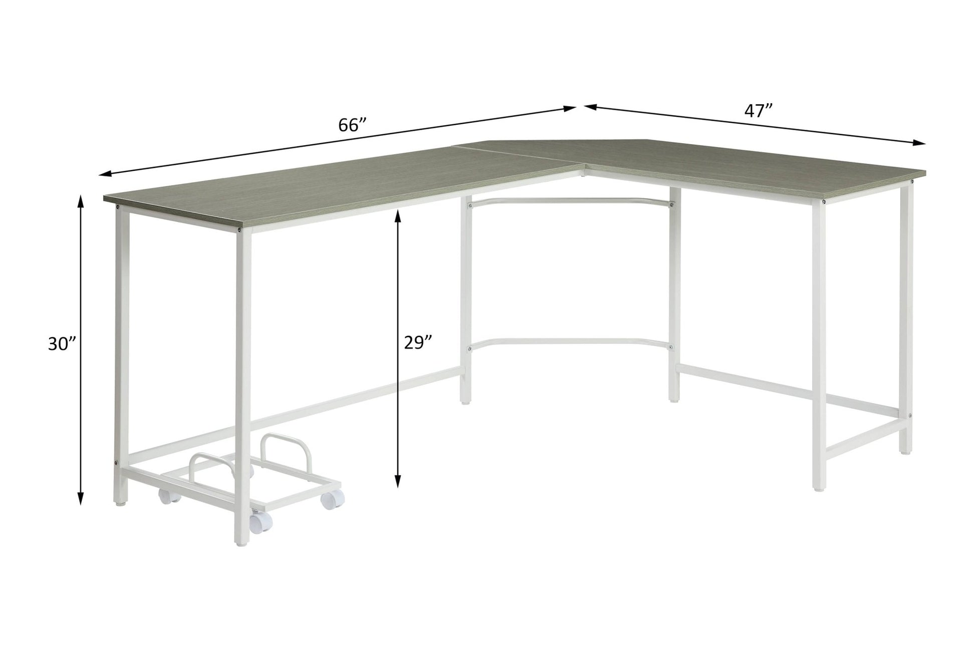 Bambina Gray & White Finish Computer Desk - 1st Choice Furniture Direct