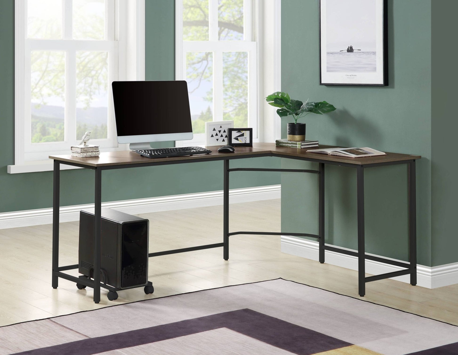 Bambina Oak & Black Finish Computer Desk - 1st Choice Furniture Direct