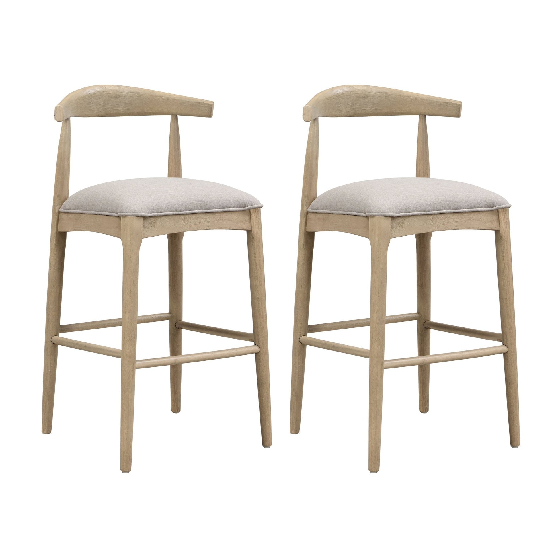 BAR STOOL IN PEBBLE FABRIC (SET OF 2) - 1st Choice Furniture Direct