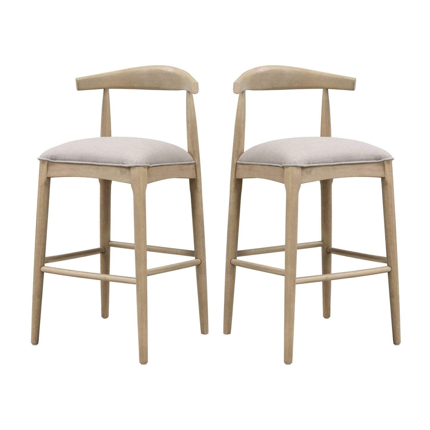 BAR STOOL IN PEBBLE FABRIC (SET OF 2) - 1st Choice Furniture Direct