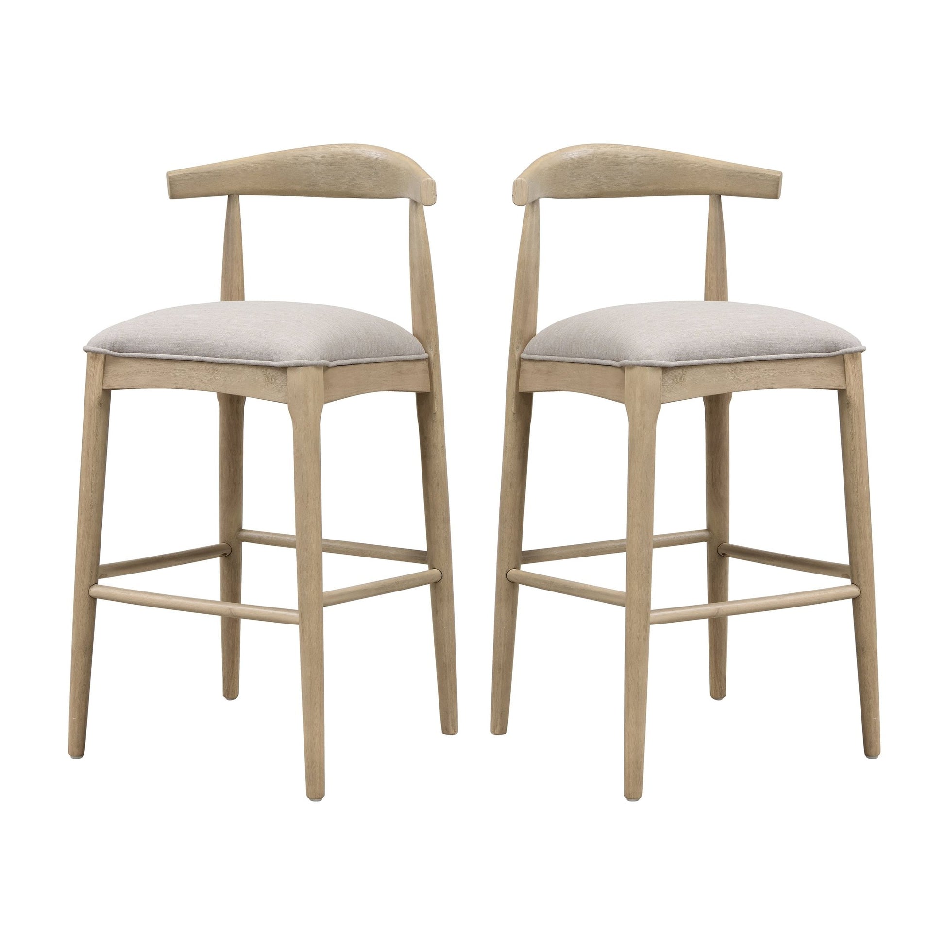 BAR STOOL IN PEBBLE FABRIC (SET OF 2) - 1st Choice Furniture Direct