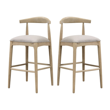 BAR STOOL IN PEBBLE FABRIC (SET OF 2) - 1st Choice Furniture Direct