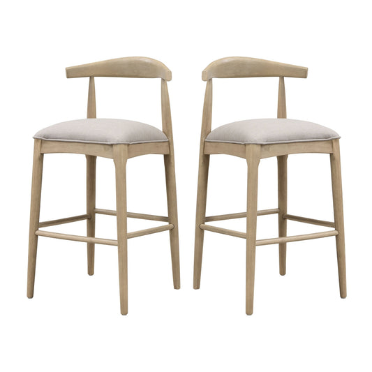 BAR STOOL IN PEBBLE FABRIC (SET OF 2) - 1st Choice Furniture Direct