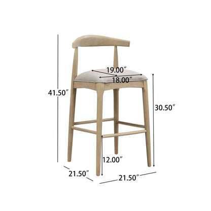 BAR STOOL IN PEBBLE FABRIC (SET OF 2) - 1st Choice Furniture Direct