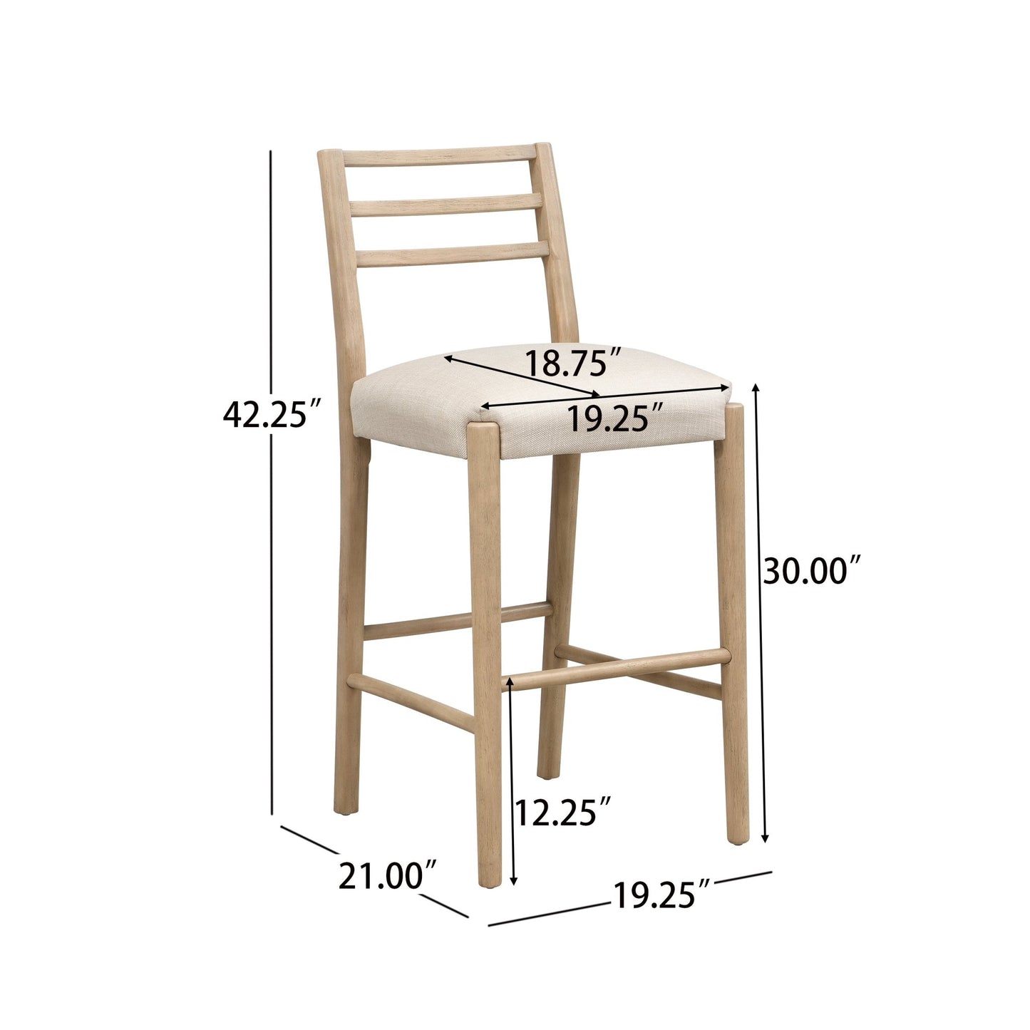 BAR STOOL WITH LADDER BACK (SET OF 2) - 1st Choice Furniture Direct