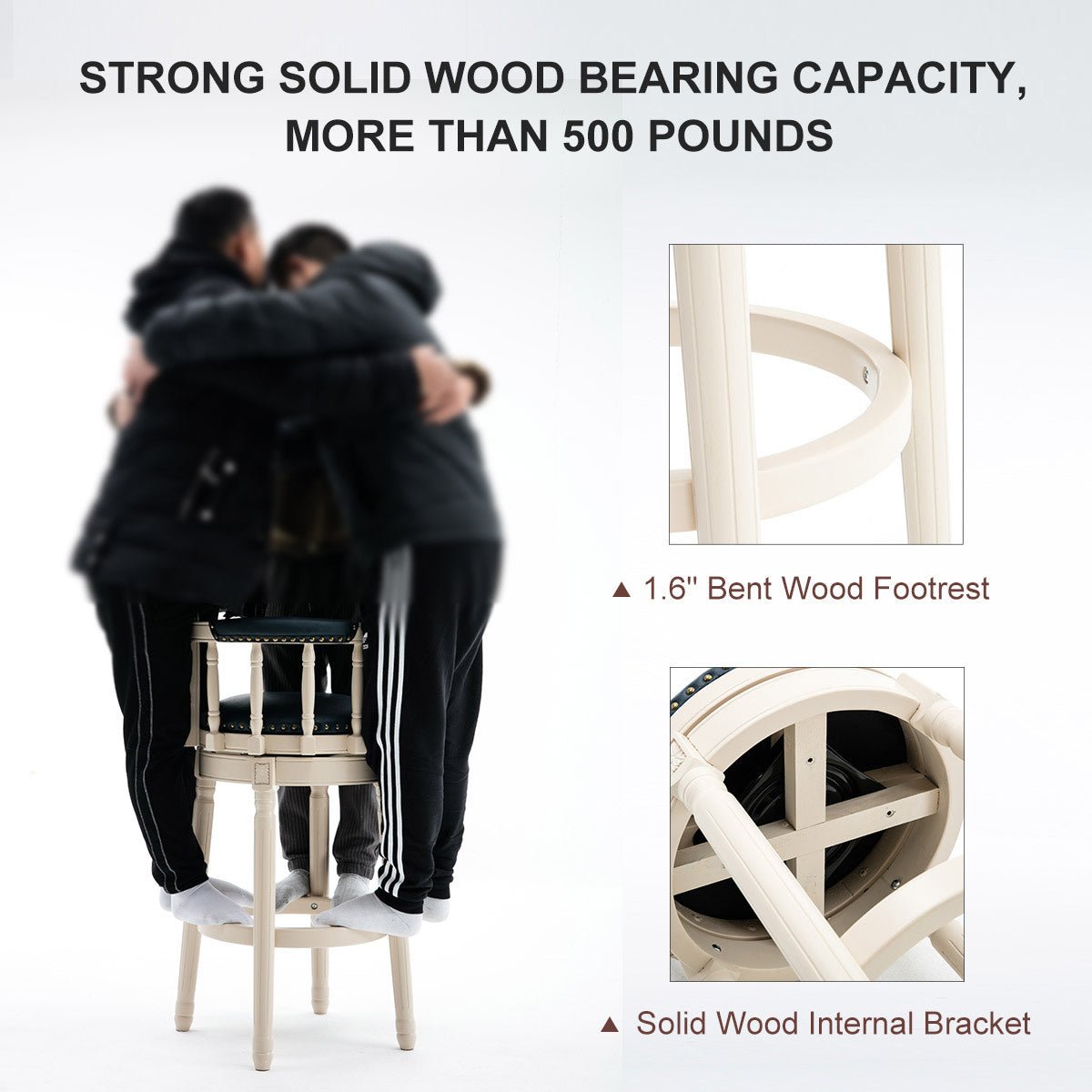 Bar Stools Seat Height 29.5'' Leather Wooden Bar Stools(WHITE 1pc) - 1st Choice Furniture Direct