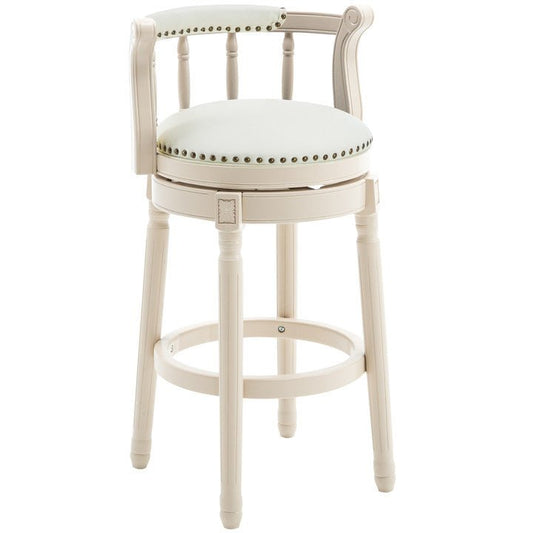 Bar Stools Seat Height 29.5'' Leather Wooden Bar Stools(WHITE 1pc) - 1st Choice Furniture Direct