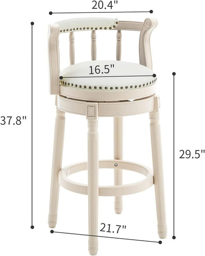 Bar Stools Seat Height 29.5'' Leather Wooden Bar Stools(WHITE 1pc) - 1st Choice Furniture Direct