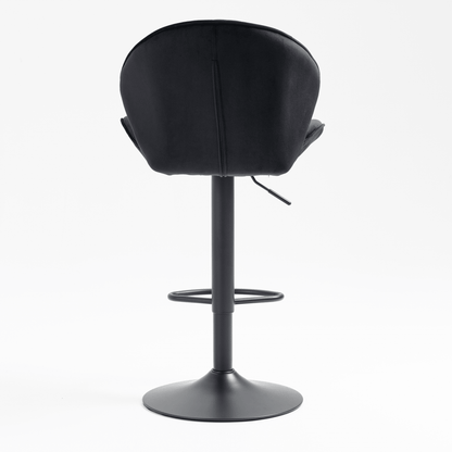 Bar Stools Set of 2 - Adjustable Barstools with Back and Footrest, Counter Height Bar Chairs for Kitchen, Pub - black - 1st Choice Furniture Direct
