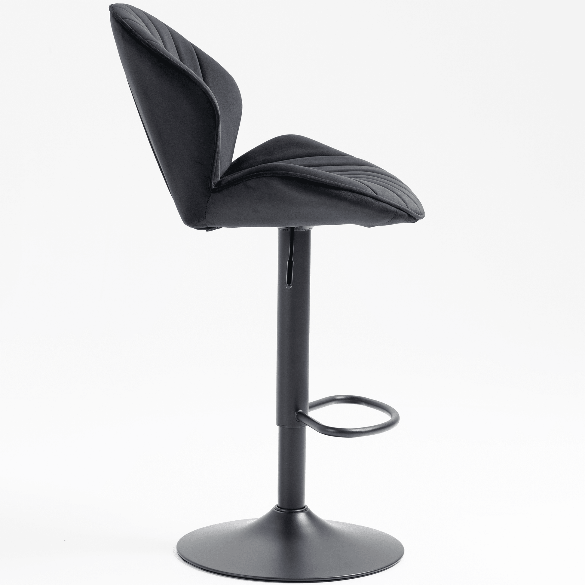 Bar Stools Set of 2 - Adjustable Barstools with Back and Footrest, Counter Height Bar Chairs for Kitchen, Pub - black - 1st Choice Furniture Direct