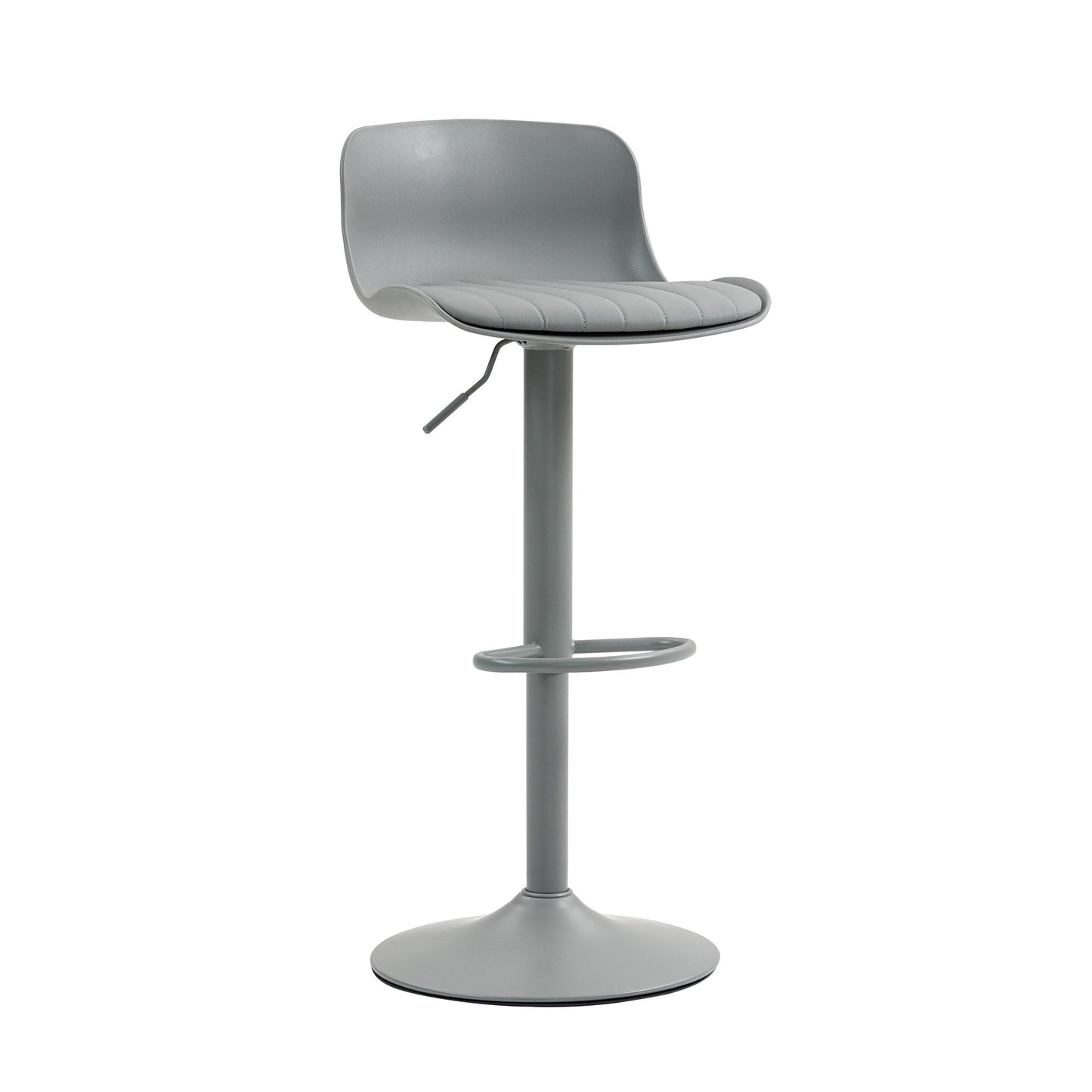 Bar Stools Set of 2 – Modern PU Leather Counter Height Barstools with Back, Height Adjustable Swivel Kitchen Island Chairs, Armless, Large Base - Gray - 1st Choice Furniture Direct