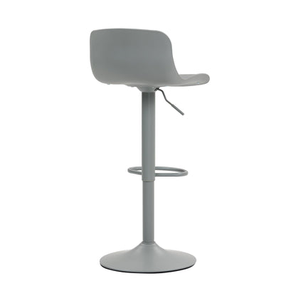 Bar Stools Set of 2 – Modern PU Leather Counter Height Barstools with Back, Height Adjustable Swivel Kitchen Island Chairs, Armless, Large Base - Gray - 1st Choice Furniture Direct