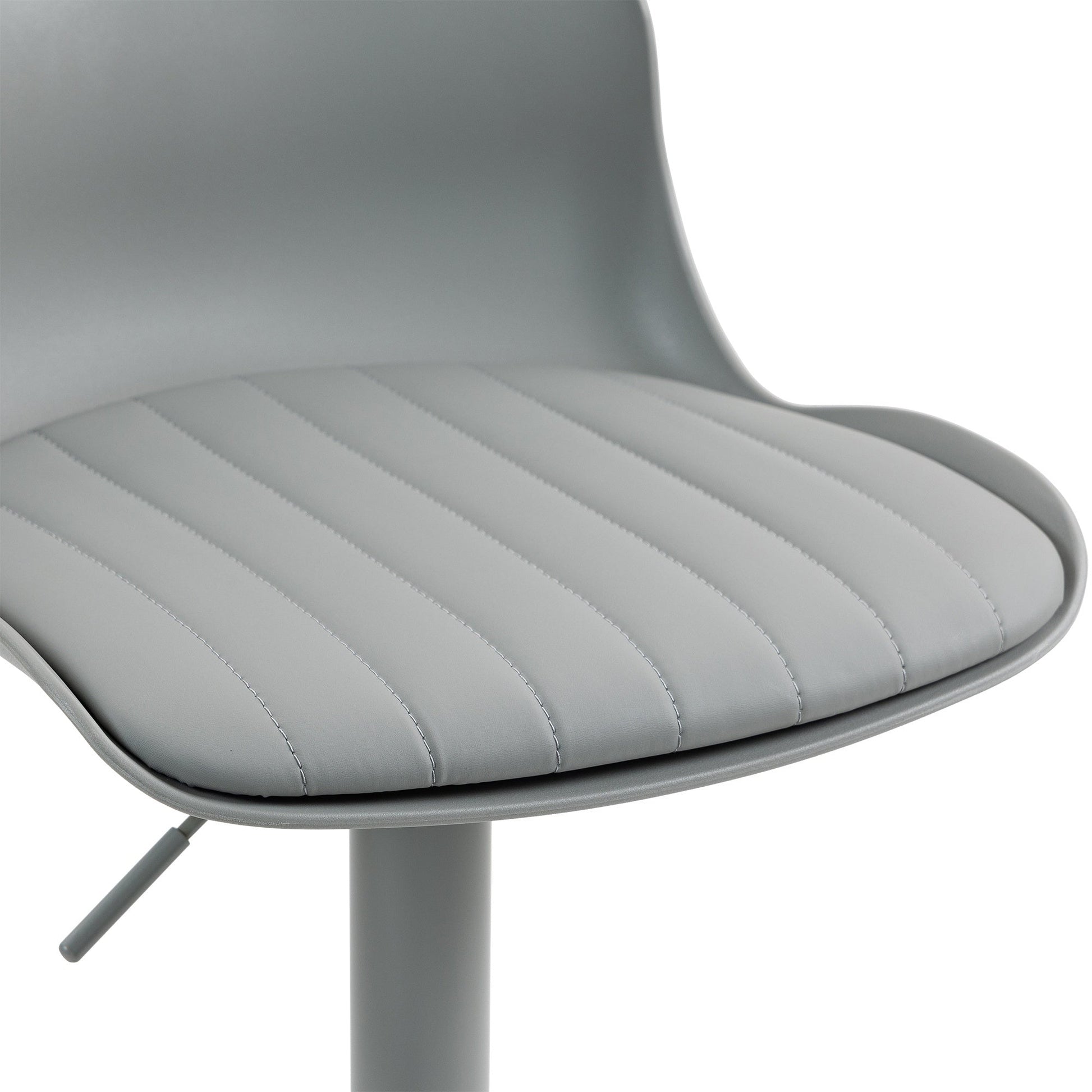 Bar Stools Set of 2 – Modern PU Leather Counter Height Barstools with Back, Height Adjustable Swivel Kitchen Island Chairs, Armless, Large Base - Gray - 1st Choice Furniture Direct