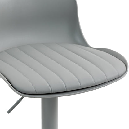 Bar Stools Set of 2 – Modern PU Leather Counter Height Barstools with Back, Height Adjustable Swivel Kitchen Island Chairs, Armless, Large Base - Gray - 1st Choice Furniture Direct