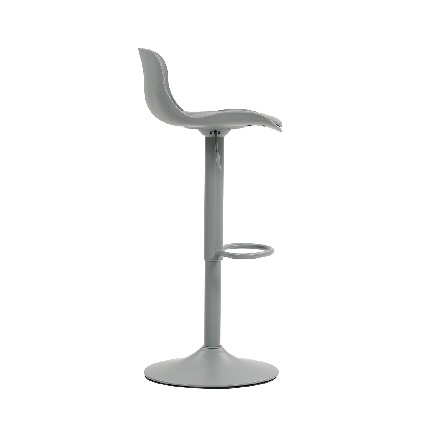 Bar Stools Set of 2 – Modern PU Leather Counter Height Barstools with Back, Height Adjustable Swivel Kitchen Island Chairs, Armless, Large Base - Gray - 1st Choice Furniture Direct