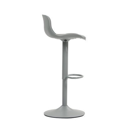 Bar Stools Set of 2 – Modern PU Leather Counter Height Barstools with Back, Height Adjustable Swivel Kitchen Island Chairs, Armless, Large Base - Gray - 1st Choice Furniture Direct