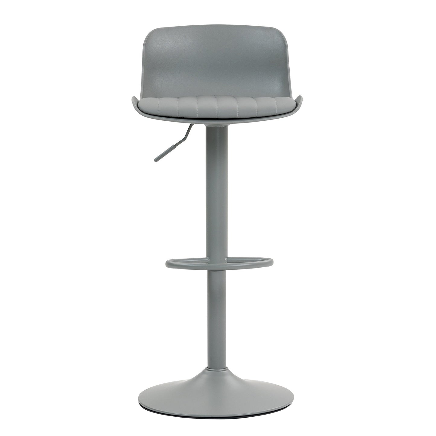 Bar Stools Set of 2 – Modern PU Leather Counter Height Barstools with Back, Height Adjustable Swivel Kitchen Island Chairs, Armless, Large Base - Gray - 1st Choice Furniture Direct